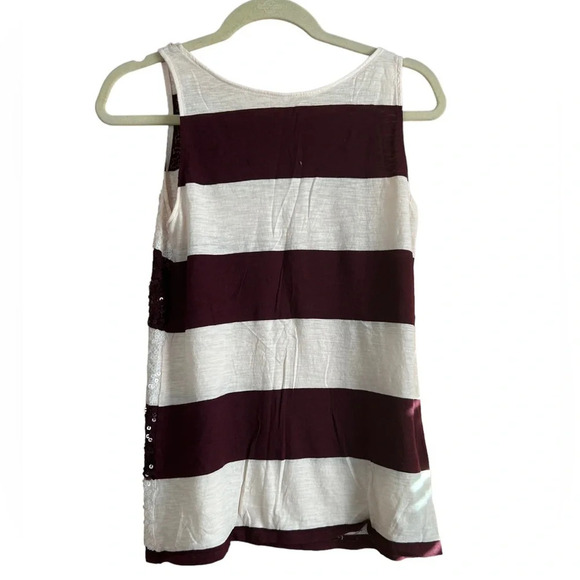 LOFT STRIPED SEQUIN TANK - Picture 2 of 4